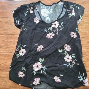 Black floral top